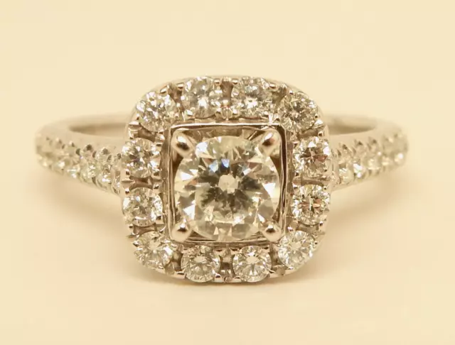 Designer NEIL LANE 3/8 ct Center & 1-1/8 ctw Diamond Engagement Ring 14K W Gold