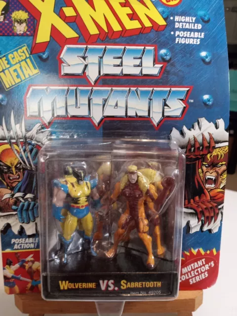 Marvel X-MEN Steel Mutants 1994 Wolverine Vs Sabretooth Action Figures Toy Biz