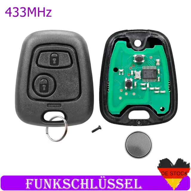 2 Tasten Funk Schlüssel ID46 Chip für Peugeot 206 CC SW Autoschlüssel + Batterie