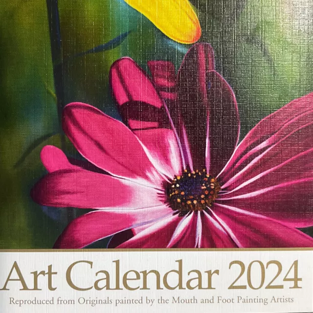 NEW 2024 ART DESK CALENDAR Original Painted By The Mouth & Foot