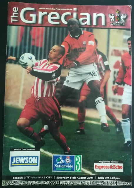 Exeter City vs. Hull City Programe (11th August 2001)