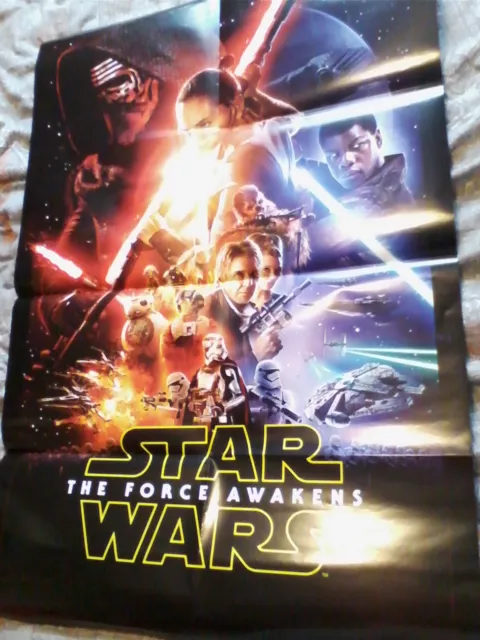 star wars the force awakens  movie poster not used poster has been folded