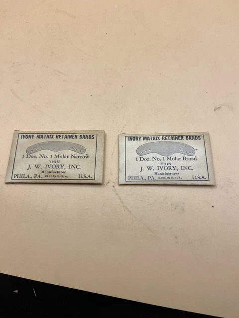 Vintage Dental I.w. Ivory Inc 2 Dz Ivory Matrix Retainer Bands Mip