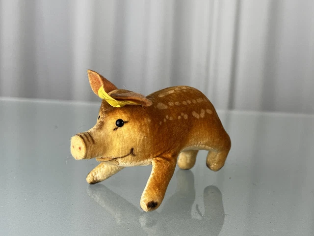 Superbe Peluche Steiff Vintage - Cochon / Sanglier En Très Bon état - Collection