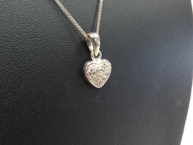 ELIZABETH DUKE 925 sterling silver heart chain necklace with box