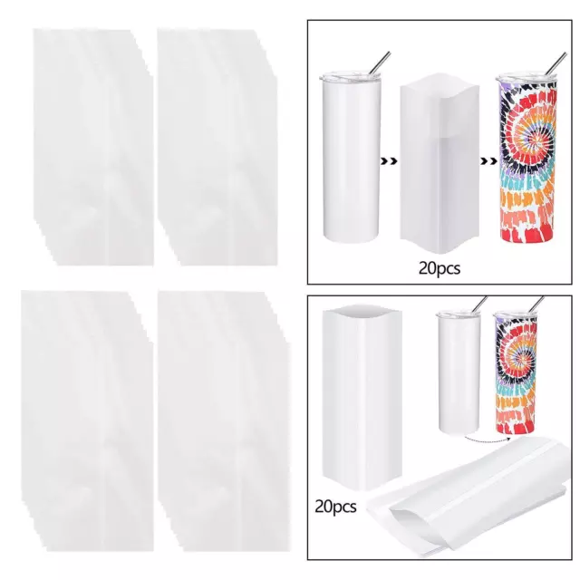 100 Pieces Sublimation Shrink Wrap Sleeves 5X10 Inch White Bag for 567G  Tight Tumblers, Heat Transfer Shrink Film