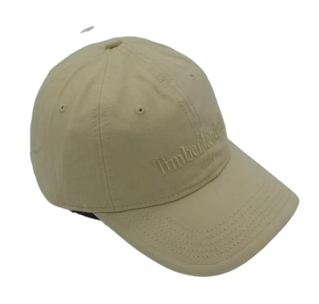 Nueva gorra de béisbol Timberland para hombre con logotipo clásico beige lona sombrero ajustable OSFM 3