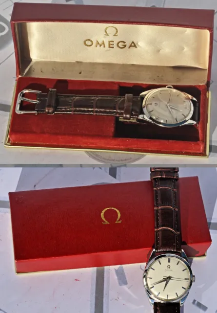RARO orologio OMEGA cassa grande cal.284 carica manuale acciaio anni '50 con box