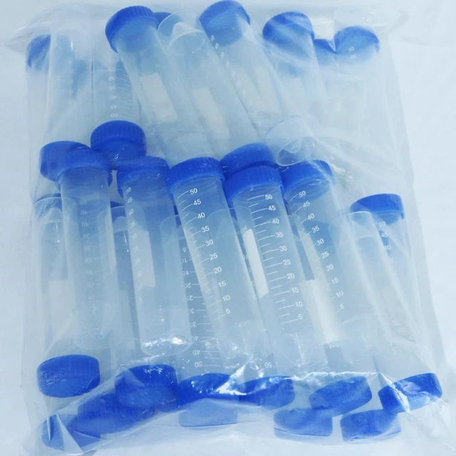 50 Pack 50ML PP Screw Cap Centrifuge Tubes - Lab Quality Plastic Test Tubes