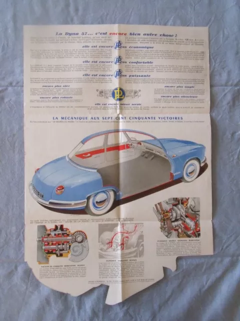 Dépliant publicitaire Panhard 1957 DYNA 57 citroën 3