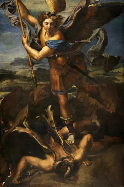 Raphael - Saint Michael Vanquishing Satan (1518) Photo Poster Painting Art Print