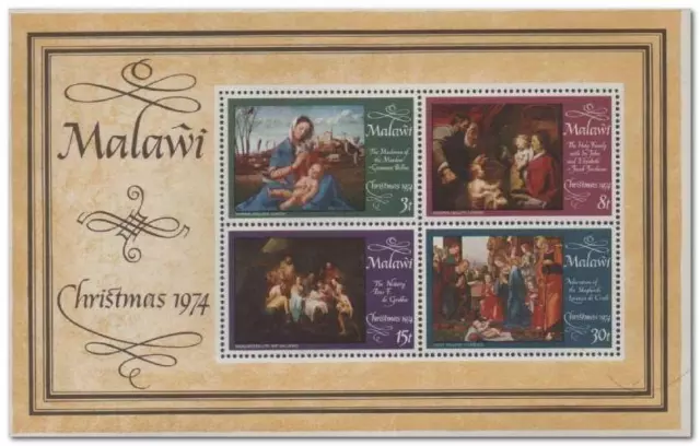 Malawi #SGMS471 MNH M/S 1974 Nativity Madonna Adoration Shepherds Family [232a]