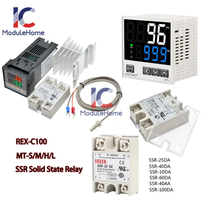 REX-C100 MT Digital PID Thermostat Relay Solid State Relay SSR-10DA 25DA 40DA