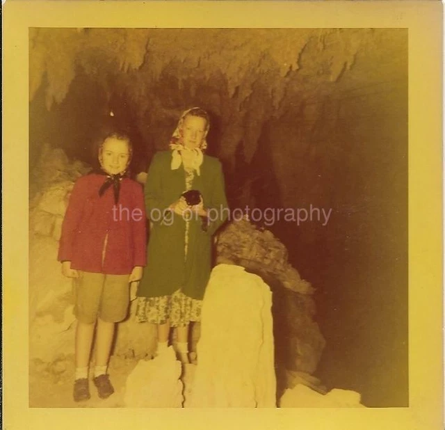 50's Cave Portrait FOUND PHOTOGRAPH Color FREE SHIPPING Original VINTAGE 06 7 A