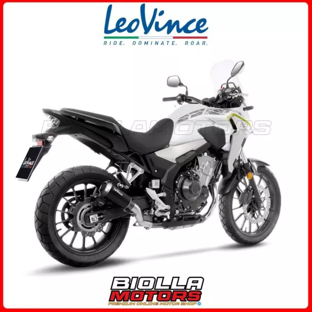 15236B Pot Ligne Leovince Honda Cb 500 X 2023 - Lv-10 Black Edition Stainless St