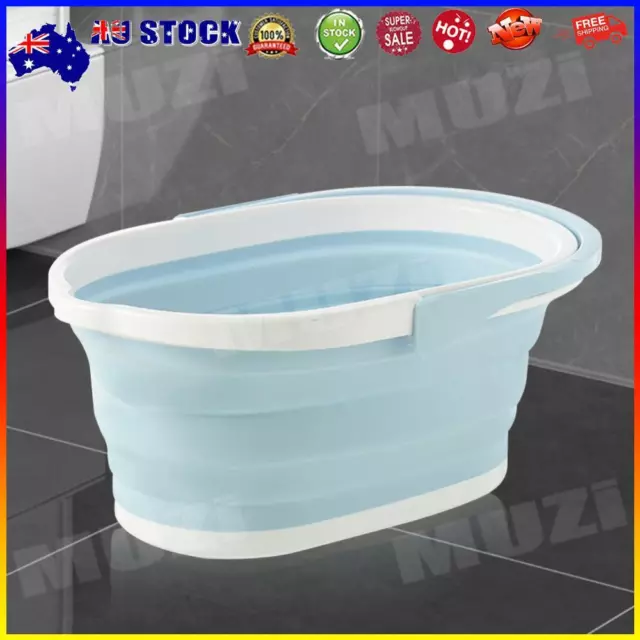 Collapsible Bucket Rectangular Car Wash Bucket for House Cleaning (Blue) #