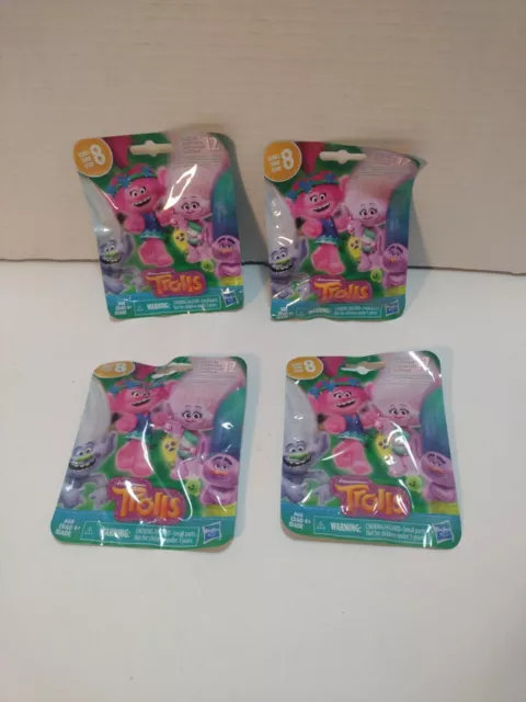 Lot of 4 Hasbro Dreamworks Trolls Series 8 Blind Bags, Random, Sealed, NEW