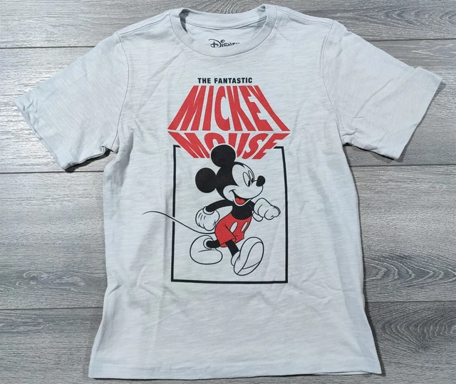 Boys Medium 8 Disney Mickey Mouse Gray T-Shirt Short Sleeve Tee Shirt Gift