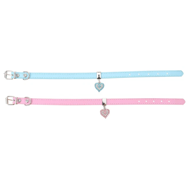 2 piezas cuello de perro con colgante en forma de corazón collar mascota adorable perro