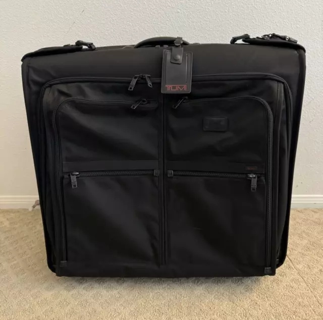 Tumi Alpha Black Ballistic Nylon 2 Wheeled Rolling Garment Bag MINT CONDITION