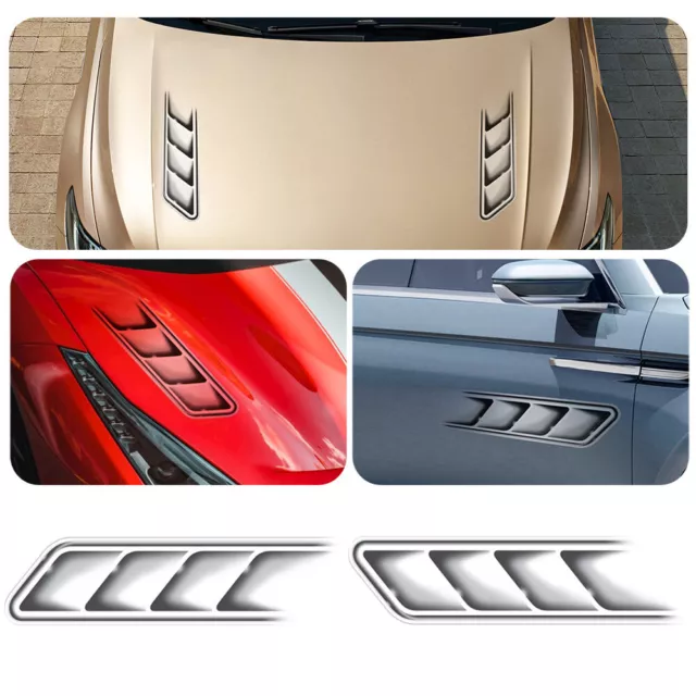 2* Universal Car Sticker Auto Air Flow Fender Side Vent Decals Decor Accessories