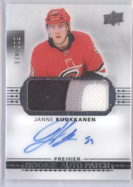 Janne Koukkanen 2017-18 Upper Deck Premier Rookie Patch Auto 170/299 Rpa Rc