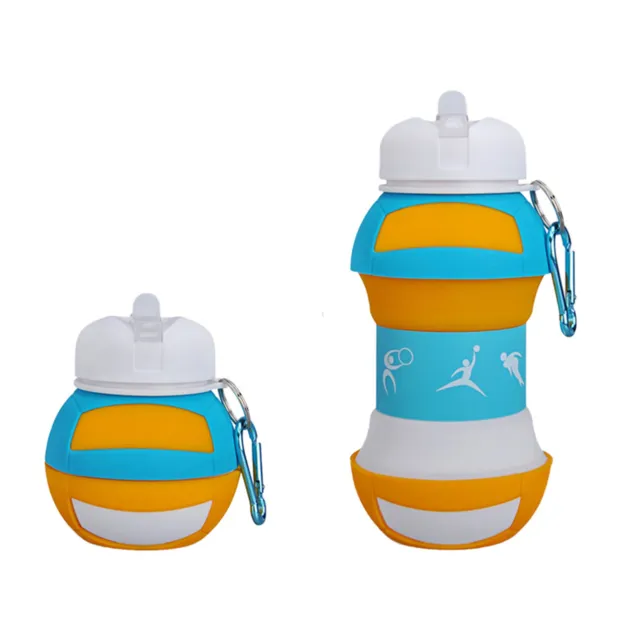Botella de agua deportiva de 550 ml portátil resistente a la temperatura voleibol en forma de adultos