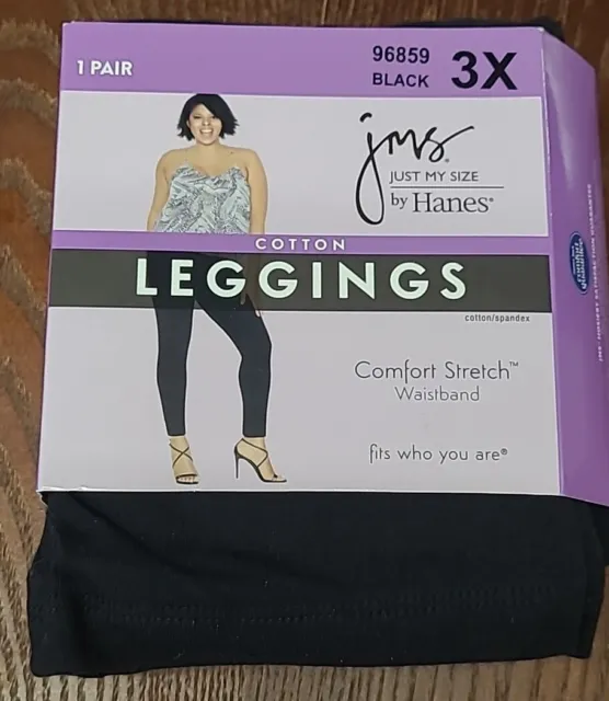 Just My Size By Hanes Womens Stretch Cotton Jersey Leggings 2-Color 1X - 5X