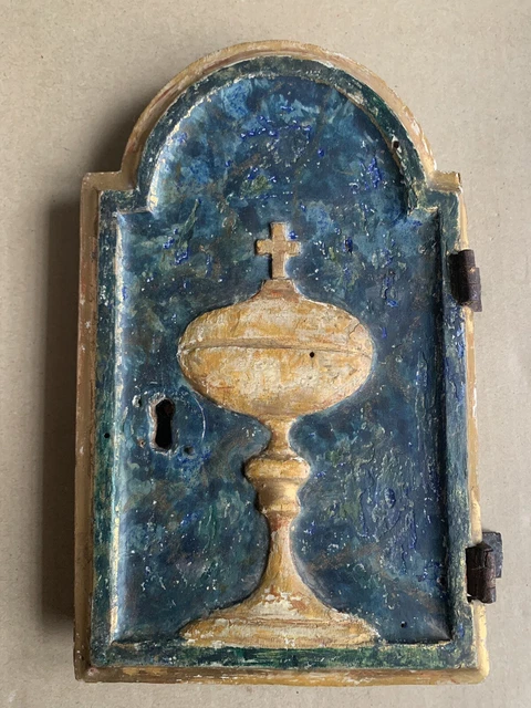 Portina di Tabernacolo XVIII Secolo Legno Policromo Cappella privata