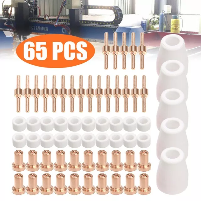 65pcs PT31 CUT30-50 Plasma-Cutter Consommables Soudure Accessoires Kit Lot