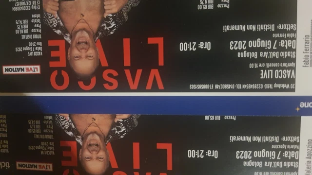 Vendo 2 Biglietti Per Concerto Vasco Rossi A Bologna Per Il 7 Giugno 2023 