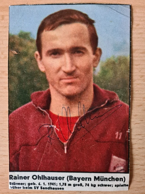 AUTOGRAMM RAINER OHLHAUSER FC Bayern München auf kickerPapierbild