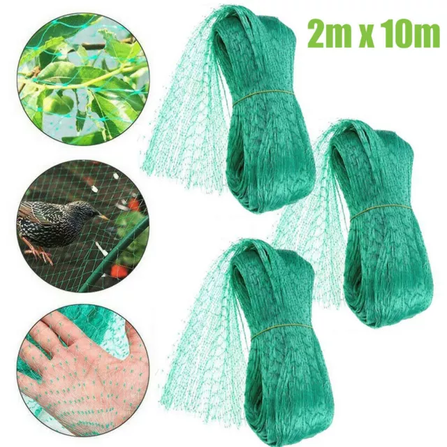 3x Anti Bird Pond Netting Net Plants Veg Fruit Protect Garden Fine Mesh 2mx10m