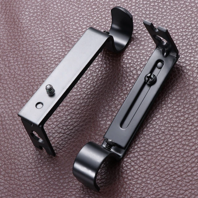 2 PCS Single Curtain Rod Brackets Drapery Holders Metal Wall