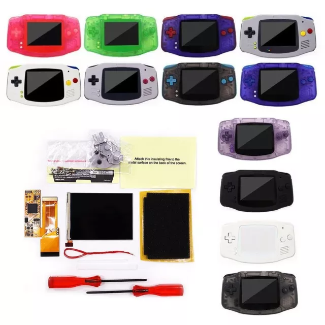 V2 IPS Backlight LCD Kit+Pre-cut Shell With Colorful Buttons For Gameboy Advance