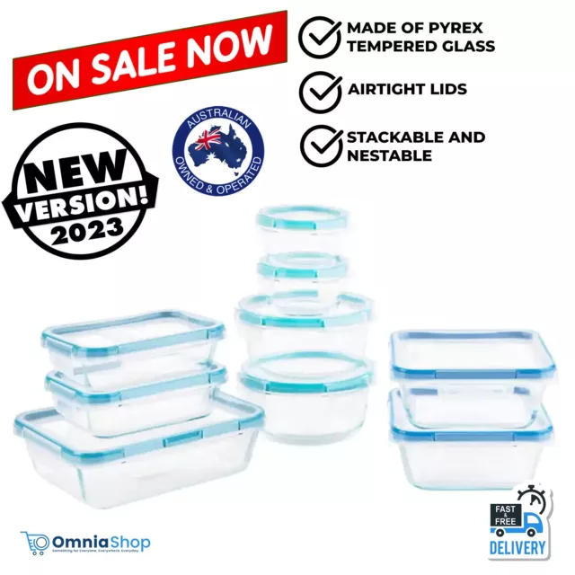 Snapware Pyrex Glass Food Storage Containers BPA Free Locking Lids Set 18 piece