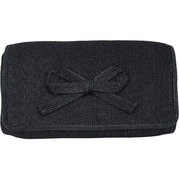 Vintage 40s Harry Rosenfeld Clutch Purse Black Raffia Made in Italy