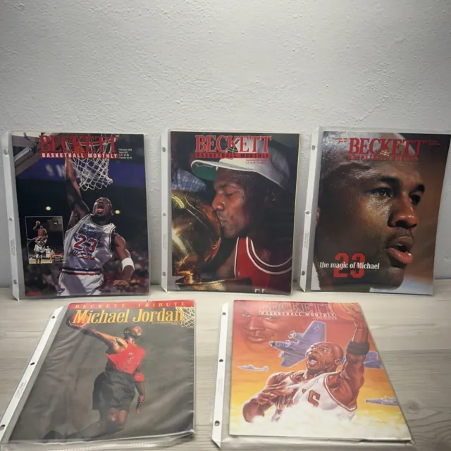 Lot Of 5 Beckett Basket Ball Monthly, Michael Jordan Basketball memorabilia