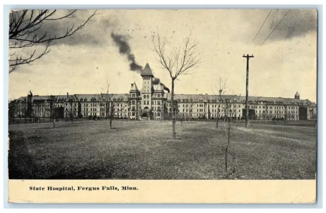 1913 State Hospital Building Exterior Fergus Falls Minnesota MN Posted Postcard