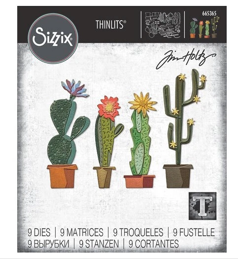 Sizzix - Tim Holtz - Thinlits Troqueles - Funky Cactus 9 TROQUELES TROQUELADO NUEVO ARTESANÍA NUEVO