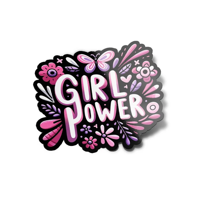 PACK X5 AUTOCOLLANTS STICKERS vinyle feministe GIRL POWER fleurs