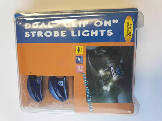 Clip On stroboscopio 12 Volt luce blu 2 pezzi