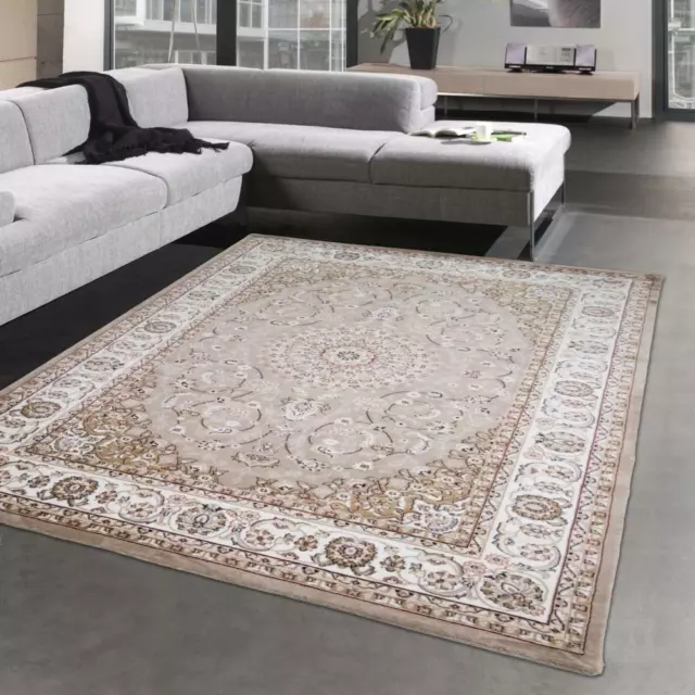 Elegante Alfombra Oriental con hermosos Ornamentos | OEKO-TEX | en beige