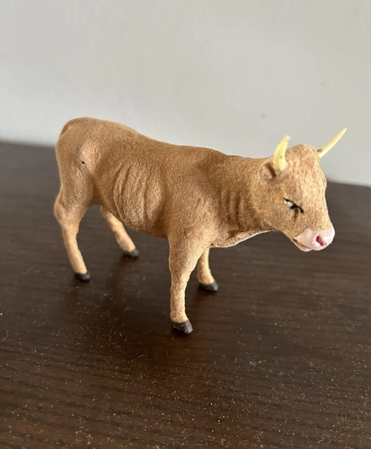 Santon Devineau Ancien – Bœuf / Vache De Crèche, 5,7 Cm, France 1930