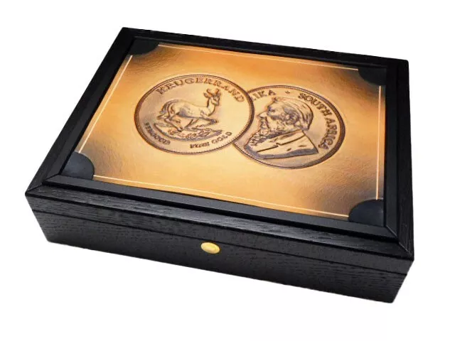 Massivholzkassette Eiche 60 x 1oz Krugerrand Gold