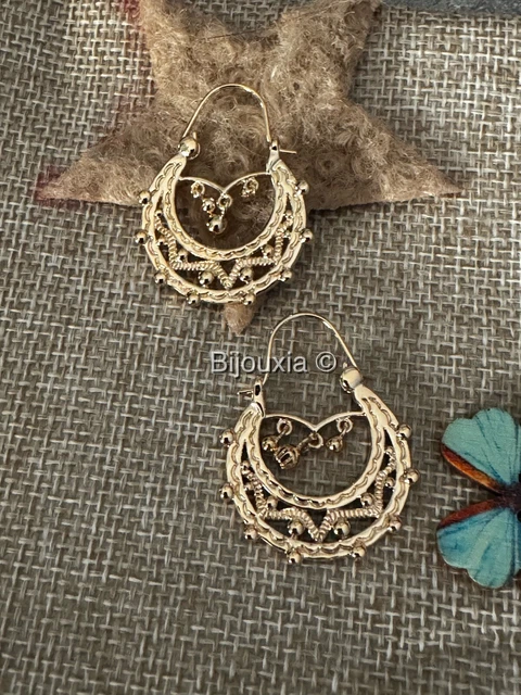 Boucles D'oreilles Pendantes En Plaqué Or 18 Carats - Motif Ajouré, Style élégant