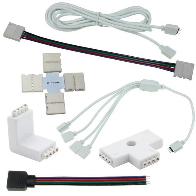 ACCESSORIES FOR LED Strips RGB 4 Pin Connector Cable Extensions ...