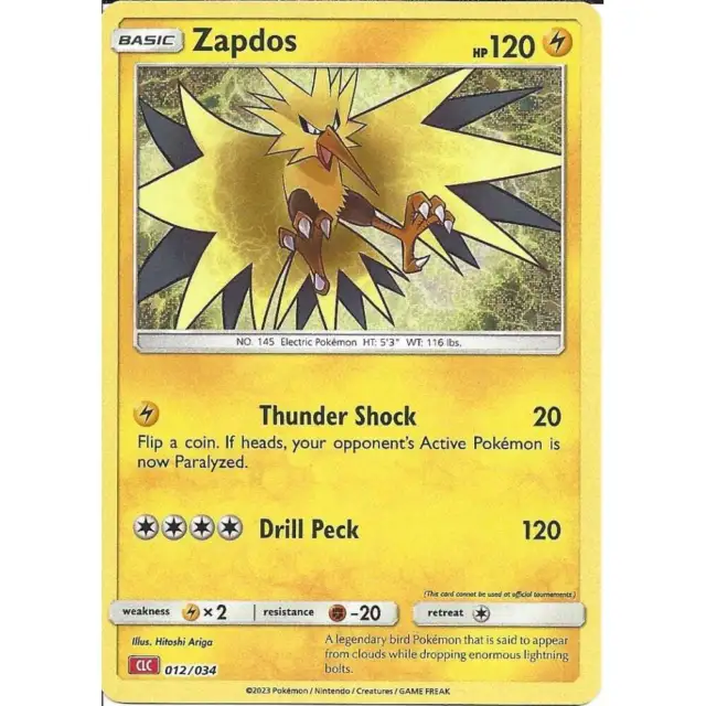 012/034 Zapdos : Classic Collection Card : Charizard Deck : Pokemon TCG