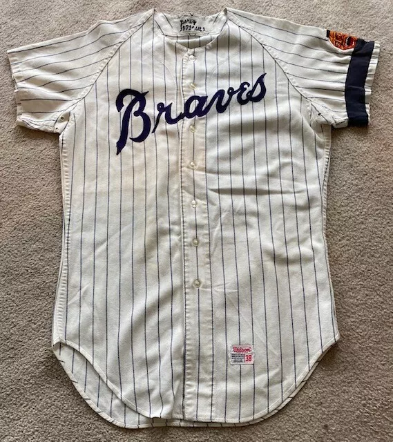 1971 Marty Perez Game Worn Used Atlanta Braves Home Flannel Jersey