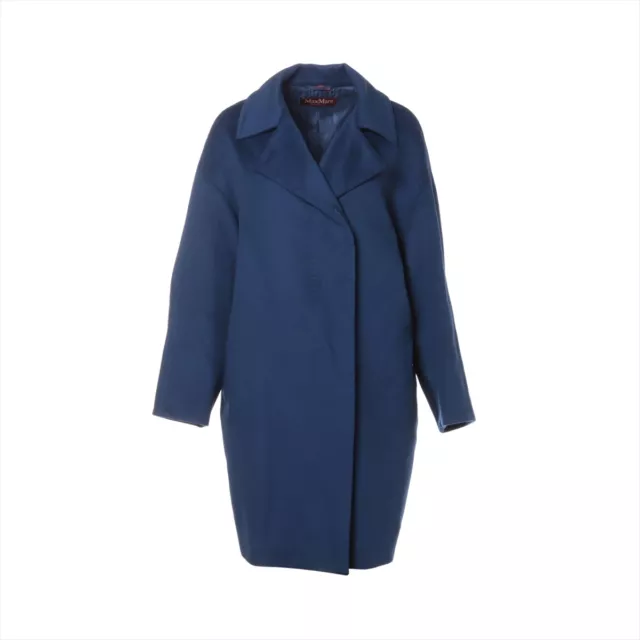 MAX MARA STUDIO Wool Long Coat J38 Women's Blue 601619096 $354.92 ...